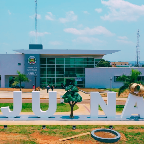 Vista do nome da cidade de Juina, Brasil